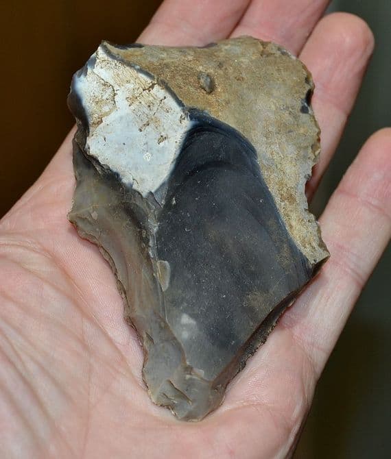 A pleasant Lower Paleolithic pointed flint hand axe, Hoxne, Suffolk. SOLD