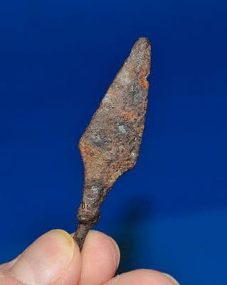 A pleasant lozenge shaped Roman Military tanged Iron arrowhead. SOLD