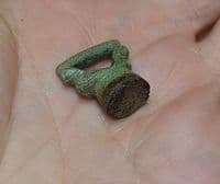 A pleasant Norman / Early Medieval period bronze Hunting Dog leash swivel terminal, Cambs SOLD