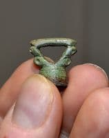 A pleasant Norman / Early Medieval period bronze Hunting Dog leash swivel terminal, Cambs SOLD