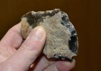 A pleasant Palaeolithic (Neanderthal) flint flake knife tool, Lynford Quarry, Norfolk.