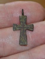 A pleasant Post Medieval bronze Crucifix (Cross) pendant, European. SOLD