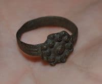 A pleasant Tudor period ladies bronze decorative finger ring, Yorkshire. SOLD
