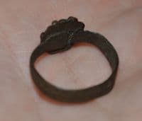A pleasant Tudor period ladies bronze decorative finger ring, Yorkshire. SOLD