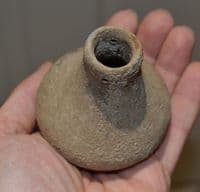 A rare and unusual Iron Age (Celtic period) terracotta flask with suspension holes, Germany. SOLD