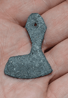 A rare and unusual Viking lead Bearded Axe pendant, Northern Europe SOLD