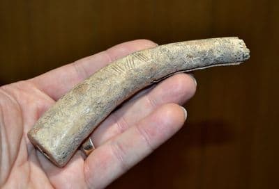 A rare Anglo Saxon carved and decorated bone knife handle, Ipswich, Old Collection. SOLD