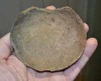 A rare Bronze age, fired clay shallow dish excavated in Germany SOLD
