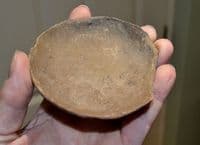 A rare Bronze age, fired clay shallow dish excavated in Germany SOLD