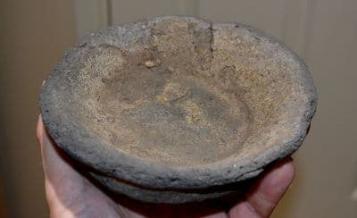 A rare, Early Anglo Saxon pottery dish / bowl  made from the base of a large Urn, found Suffolk SOLD