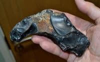 A Rare & Early Lower Paleolithic flint hand pick, Happisburgh, Norfolk. SOLD