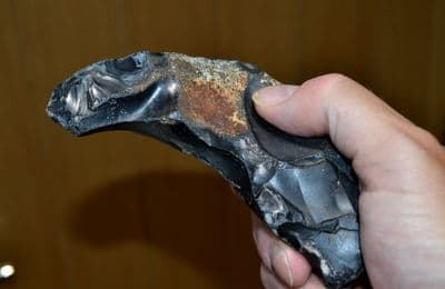 A Rare & Early Lower Paleolithic flint hand pick, Happisburgh, Norfolk. SOLD