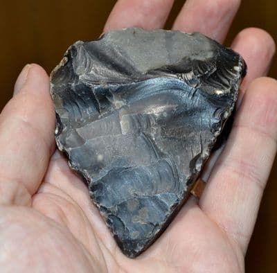 A Rare & Early Lower Paleolithic Pointed flint hand axe, Happisburgh, Norfolk. SOLD