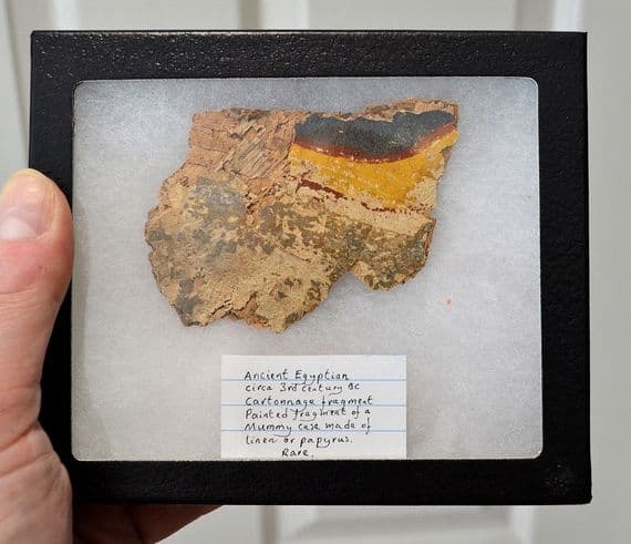 A rare fragment of cartonnage from an Ancient Egyptian Anthropoid sarcophagus SOLD