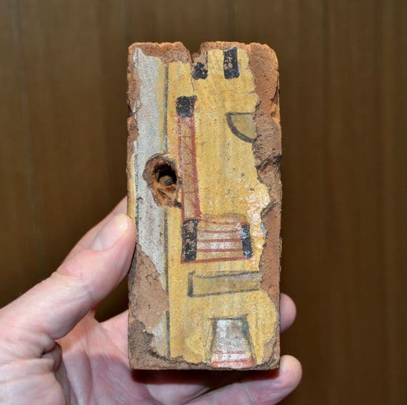 A rare Hieroglyphic segment from an Ancient Egyptian painted Wooden (Cedar) Sarcophagus (K38) SOLD