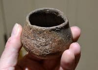 A rare small Bronze age clay pot or cup excavated in Germany, SOLD