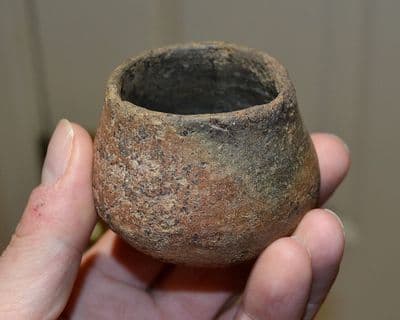 A rare small Bronze age clay pot or cup excavated in Germany, SOLD