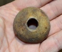 A scarce and excellent, Anglo Saxon carved and polished Bone Spindle Whorl,Thetford, Norfolk. SOLD
