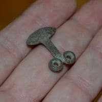 A scarce and unusual Roman bronze clothing toggle fastener, Essex. SOLD