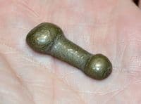 A scarce, stylized  Roman bronze Phallic Amulet, River Thames foreshore, London. SOLD