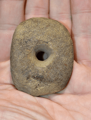 A small but rare Late Mesolithic / Early Neolithic Sandstone pebble Mace Head,  Lincolnshire.  SOLD