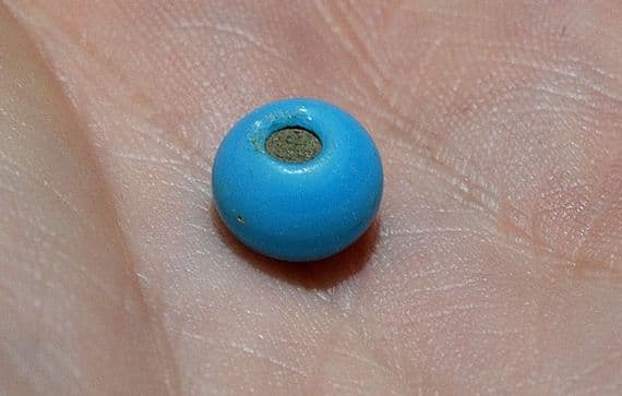 A small but very attractive Anglo Saxon Turquoise glass bead from Yorkshire SOLD
