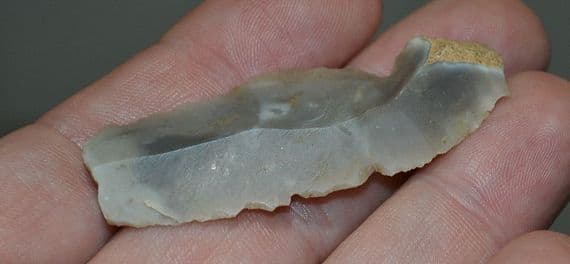 A small Mesolithic truncated & serrated flint saw tool from the Avon Valley, Hampshire (N3) SOLD
