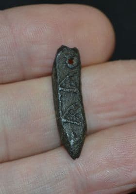 A small & unusual late Anglo Saxon lead pendant, River Thames, London. SOLD