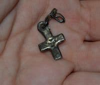 A super Medieval Byzantine Silver Crucifix [Cross] featuring a punched Maltese Cross design. SOLD