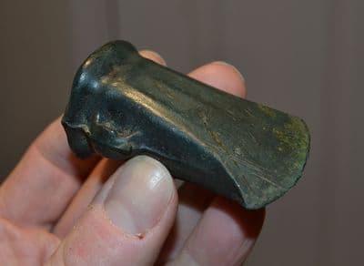 A super quality Late Bronze age, bronze socketed axe head from near Swaffham, Norfolk. SOLD