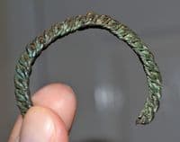 A superb and intricately made Viking period bronze wire ladies bracelet / bangle, Latvia. SOLD