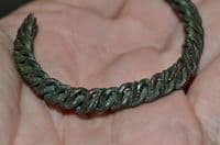 A superb and intricately made Viking period bronze wire ladies bracelet / bangle, Latvia. SOLD