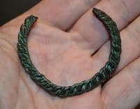 A superb and intricately made Viking period bronze wire ladies bracelet / bangle, Latvia. SOLD