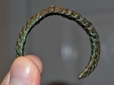 A superb and intricately made Viking period bronze wire ladies bracelet / bangle, Latvia. SOLD
