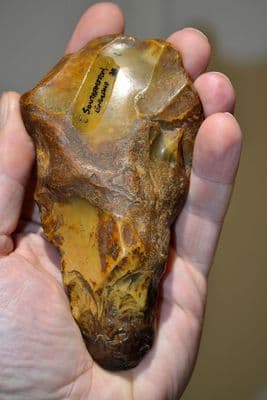 A very attractive Early Paleolithic Acheulian pointed flint hand axe from Southampton (P1) SOLD