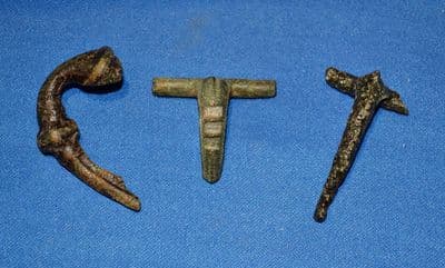 A very cheap group of 3 assorted Roman bronze Fibula Brooches from North Yorkshire (Group 2)