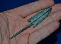 A very large and impressive Ancient Chinese bronze tanged arrowhead (Warring States Period). SOLD