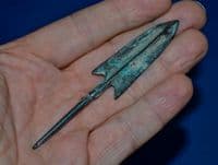 A very large and impressive Ancient Chinese bronze tanged arrowhead (Warring States Period). SOLD