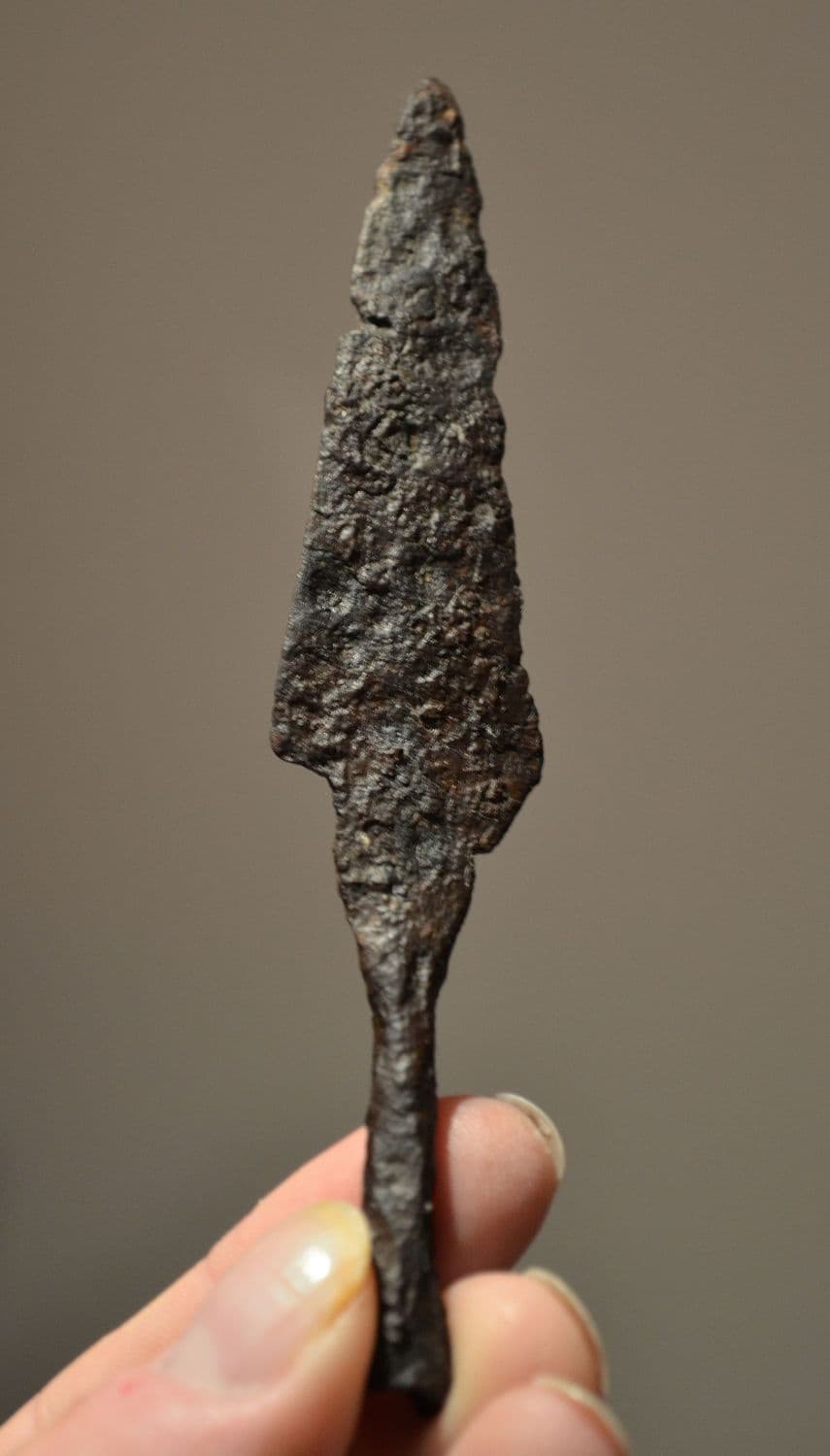 A very large and impressive Roman Military socketed Iron arrowhead SOLD
