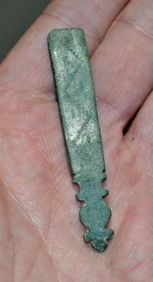 A very large and pleasant Medieval bronze strap end, Norfolk SOLD