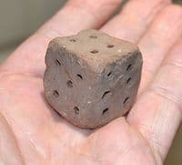 A very large and rare Roman terracotta gaming dice, North Yorkshire. SOLD