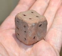 A very large and rare Roman terracotta gaming dice, North Yorkshire. SOLD