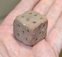 A very large and rare Roman terracotta gaming dice, North Yorkshire. SOLD