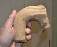A very large, heavy and impressive terracotta handle from a huge Roman Amphora, Suffolk. SOLD