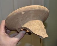 A very large, heavy and impressive terracotta rim from a huge Roman Amphora, Villa, Suffolk.  SOLD