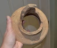 A very large, heavy and impressive terracotta rim from a huge Roman Amphora, Villa, Suffolk.  SOLD