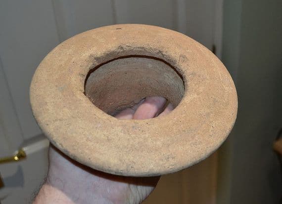 A very large, heavy and impressive terracotta rim from a huge Roman Amphora, Villa, Suffolk.  SOLD