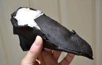 A very rare and largely complete Medieval leather shoe from Queenshithe, River Thames, London. Recorded and conserved by the Museum of London. SOLD