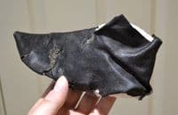 A very rare and largely complete Medieval leather shoe from Queenshithe, River Thames, London. Recorded and conserved by the Museum of London. SOLD