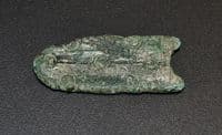 A Viking period silvered bronze strap end, Northern Europe. SOLD